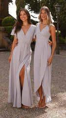 Pamela V Neck Maxi Dress - Silver