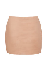 Intimates-Soft Mesh Low-Rise Micro Mini Slip Skirt in Warm Peach