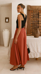 Aria Wide Leg Pants - Terracotta