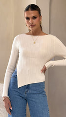 Isla Long Sleeve Top - Cream