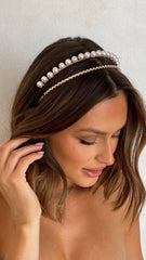 Sinclair Headpiece - Gold/Pearl