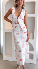Daria Tie Front Top - Sweet Bow Pink