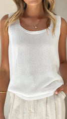 Lenny Knit Top - White