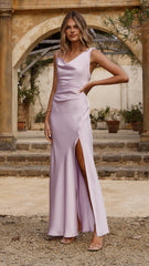 Iris Asymmetrical Maxi Dress - Lilac