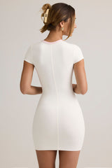 Jazlyn-Modal Short-Sleeve Bodycon Mini Dress in White