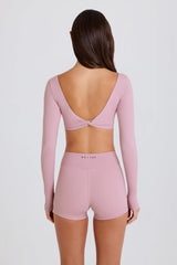 High-Waist Mini Shorts in Mauve