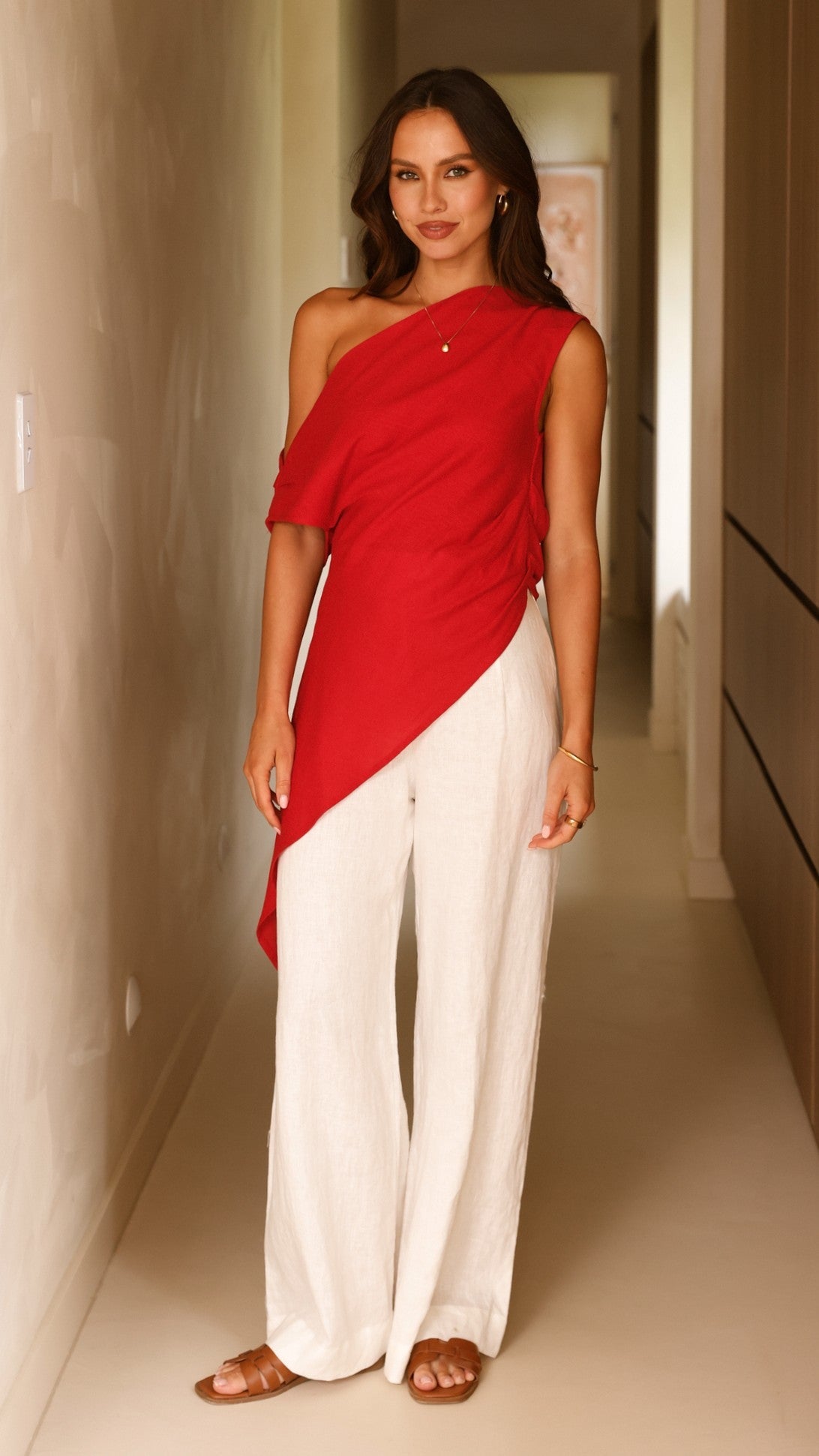 Malena Tunic Top - Red