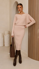 Iluka Knit Midi Skirt - Camel