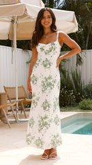 Margo Midi Dress - Green Floral