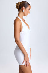 Kaya-Halterneck Mini Dress in White