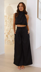 Melinda High Waist Pants - Black