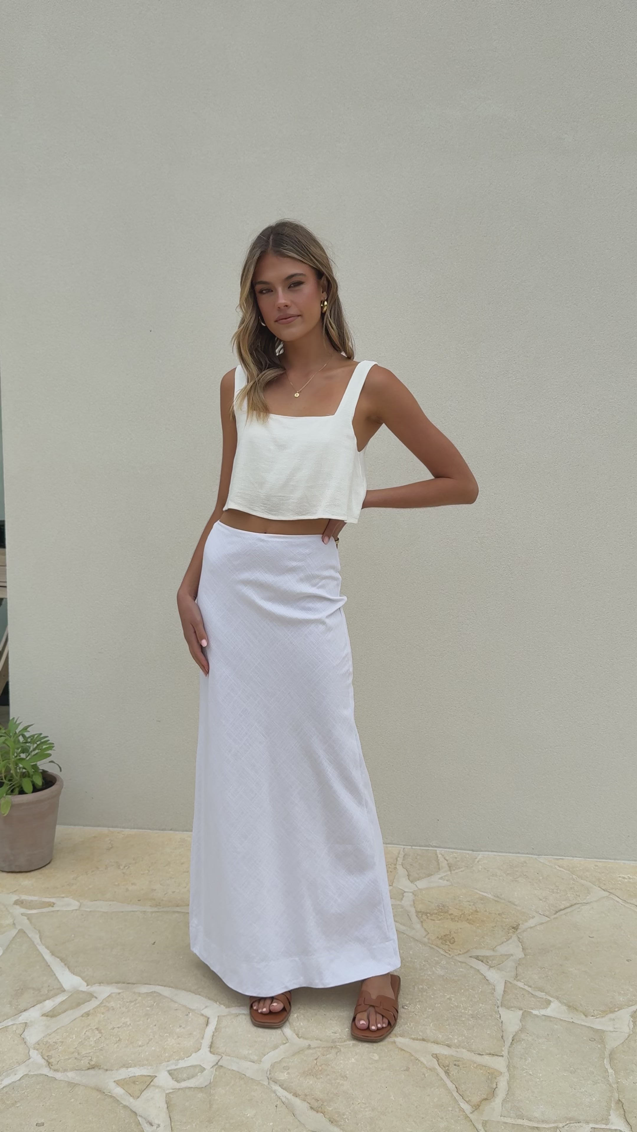 Jayme Midi Skirt - White