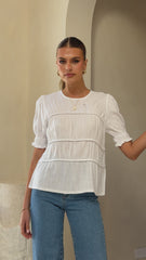 Kai Short Sleeve Top - White