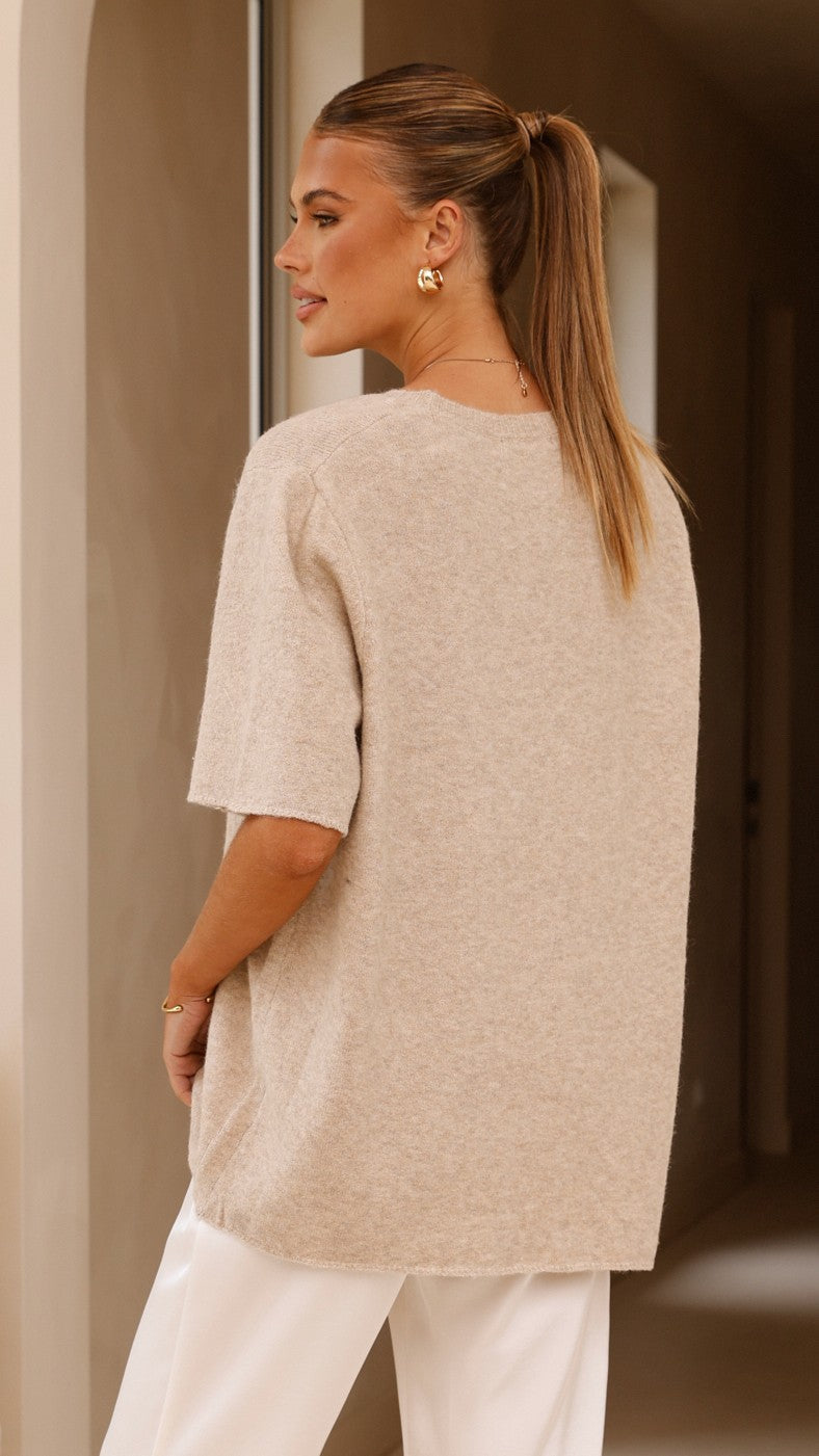 Tahlia Knit Top - Oatmeal
