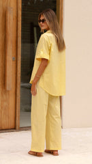 Vallerie Button Up Shirt - Yellow