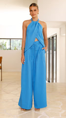Melinda High Waist Pants - Blue