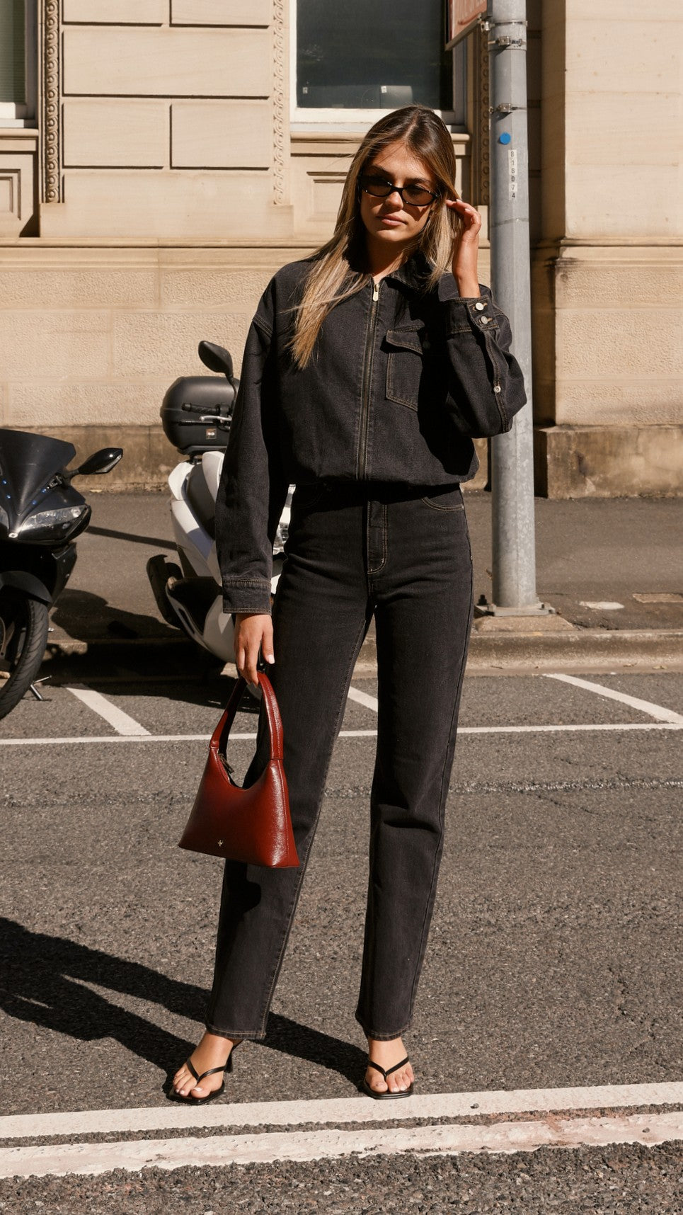 Abrand Denim Bomber Cara - Washed Black