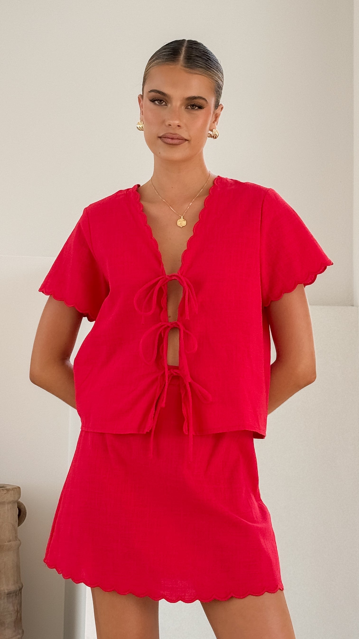 Colton Mini Skirt - Red