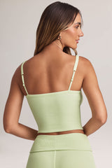 Lai-Modal Square-Neck Camisole Top in Sage Green