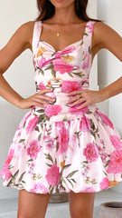 Pixie Mini Dress - Pink Floral