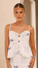 Jaime Top - Sweet Bow Blue