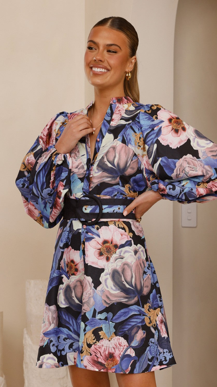 Katy Mini Dress - Azure Donatella