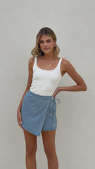 Jessie Denim Skort - Light Denim