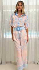 Xander Wide Leg Pants - Blue