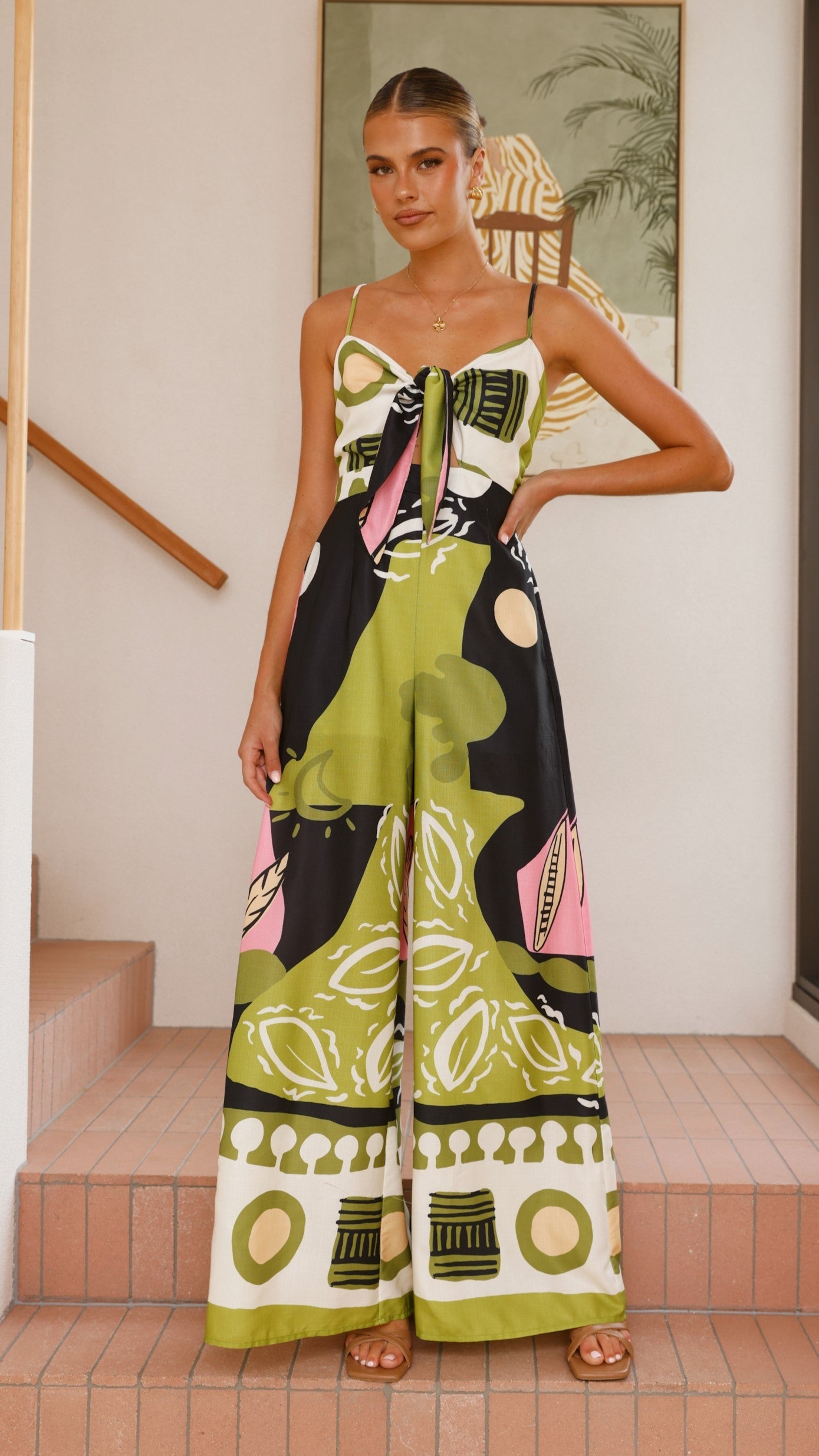 Teresa Jumpsuit - Green/Pink