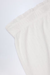 Libby-Pointelle Mid-Rise Straight-Leg Trousers in White