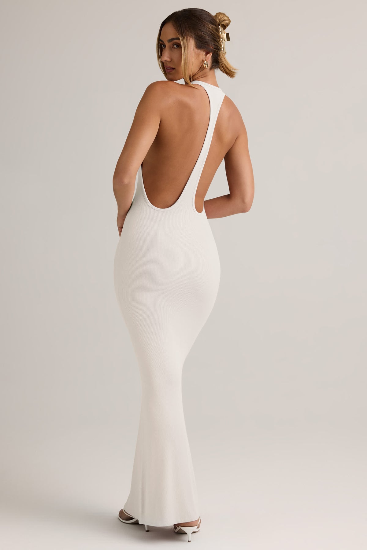 Imelda-Modal Racerback Maxi Dress in White