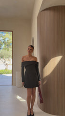 Halen Long Sleeve Mini Dress - Black