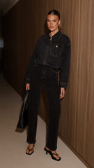 Abrand Denim Bomber Cara - Washed Black
