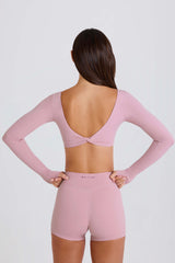 Multiway Long-Sleeve Crop Top in Mauve