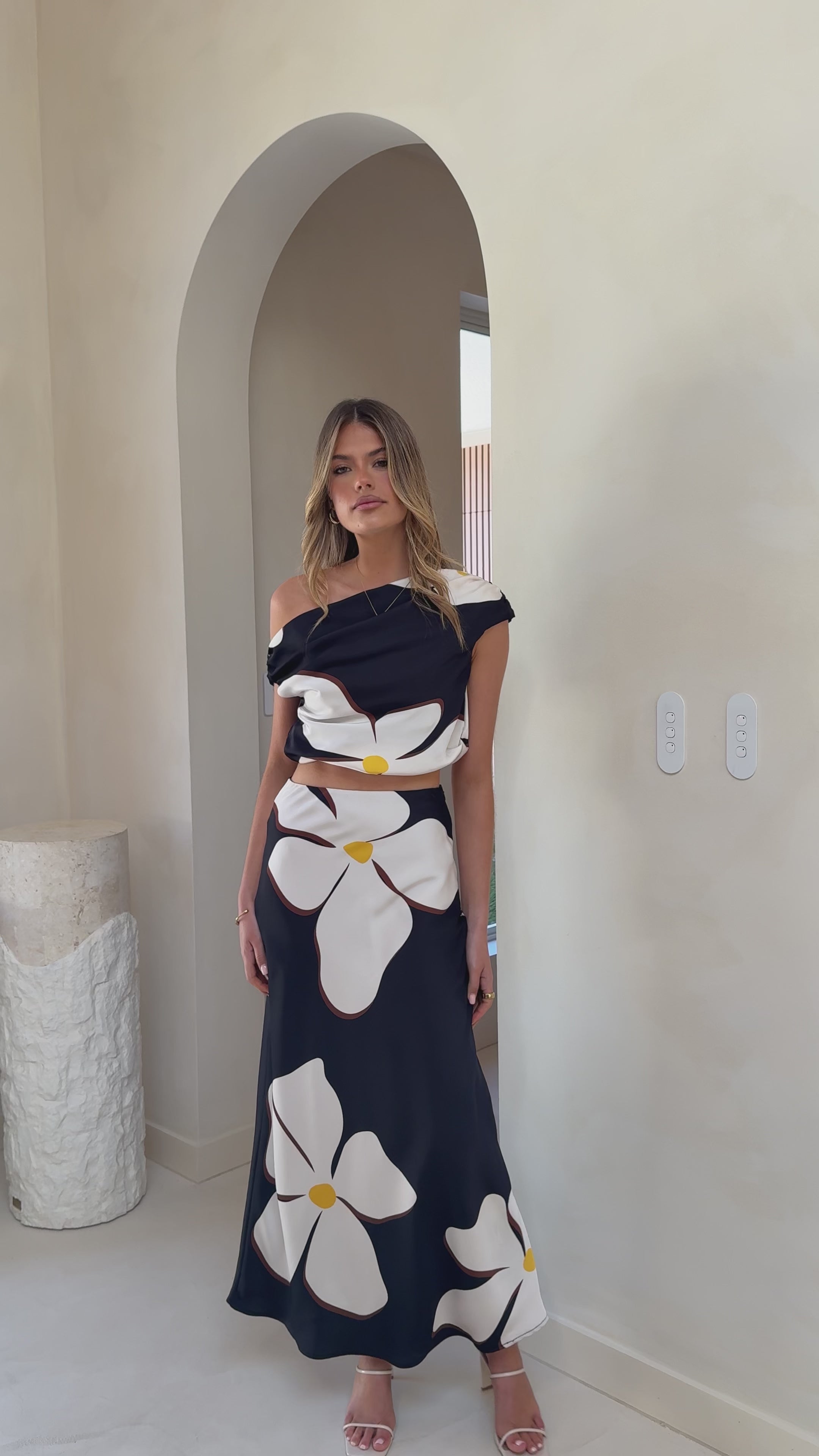 Nicole Maxi Skirt - Fiore Bianco