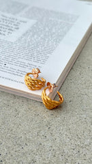 Twisted Multi Layer Hoop Earrings - Gold