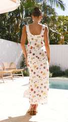Vaiana Maxi Skirt - Cream / Floral