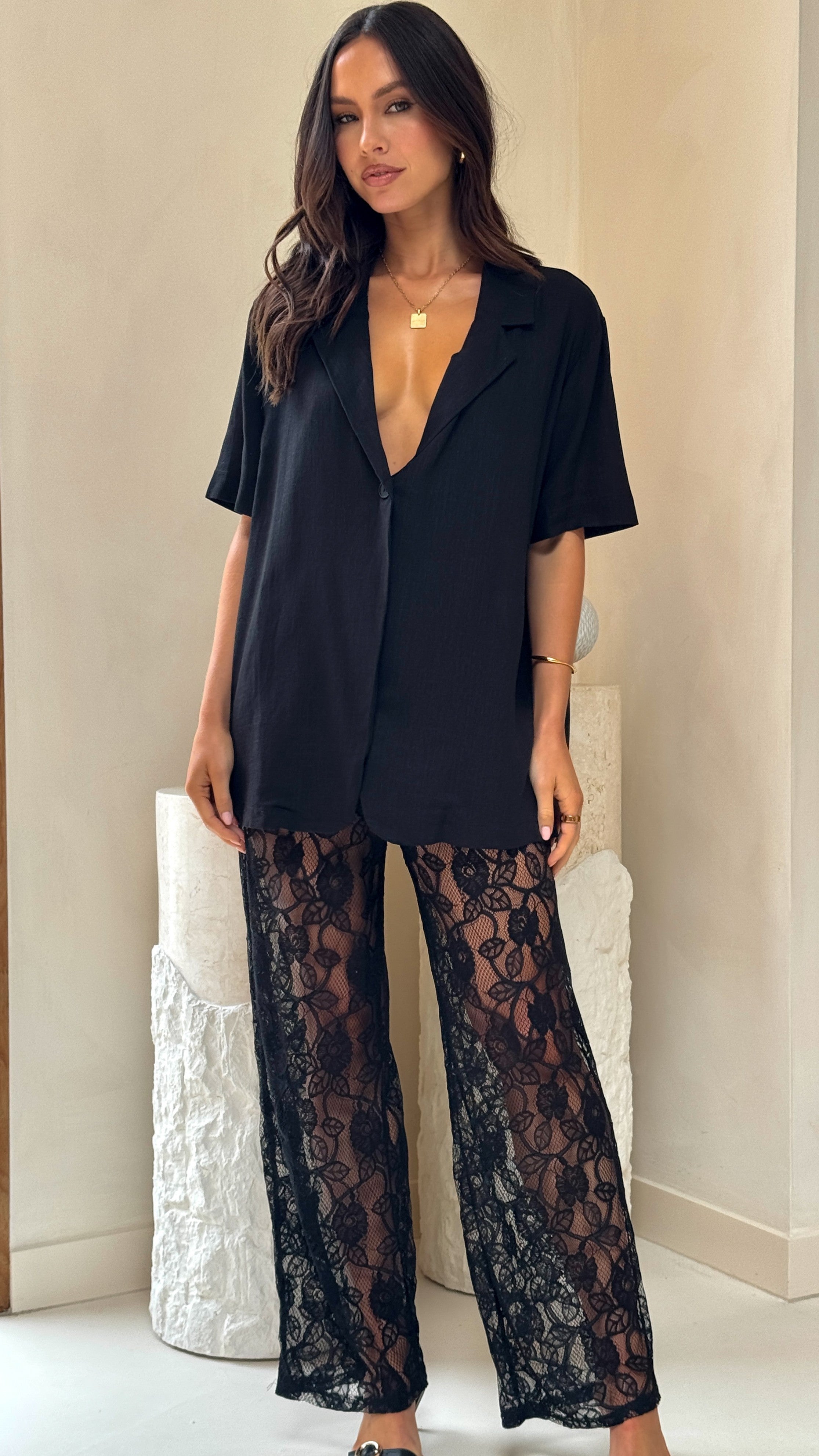 Baxter Pant - Black Lace