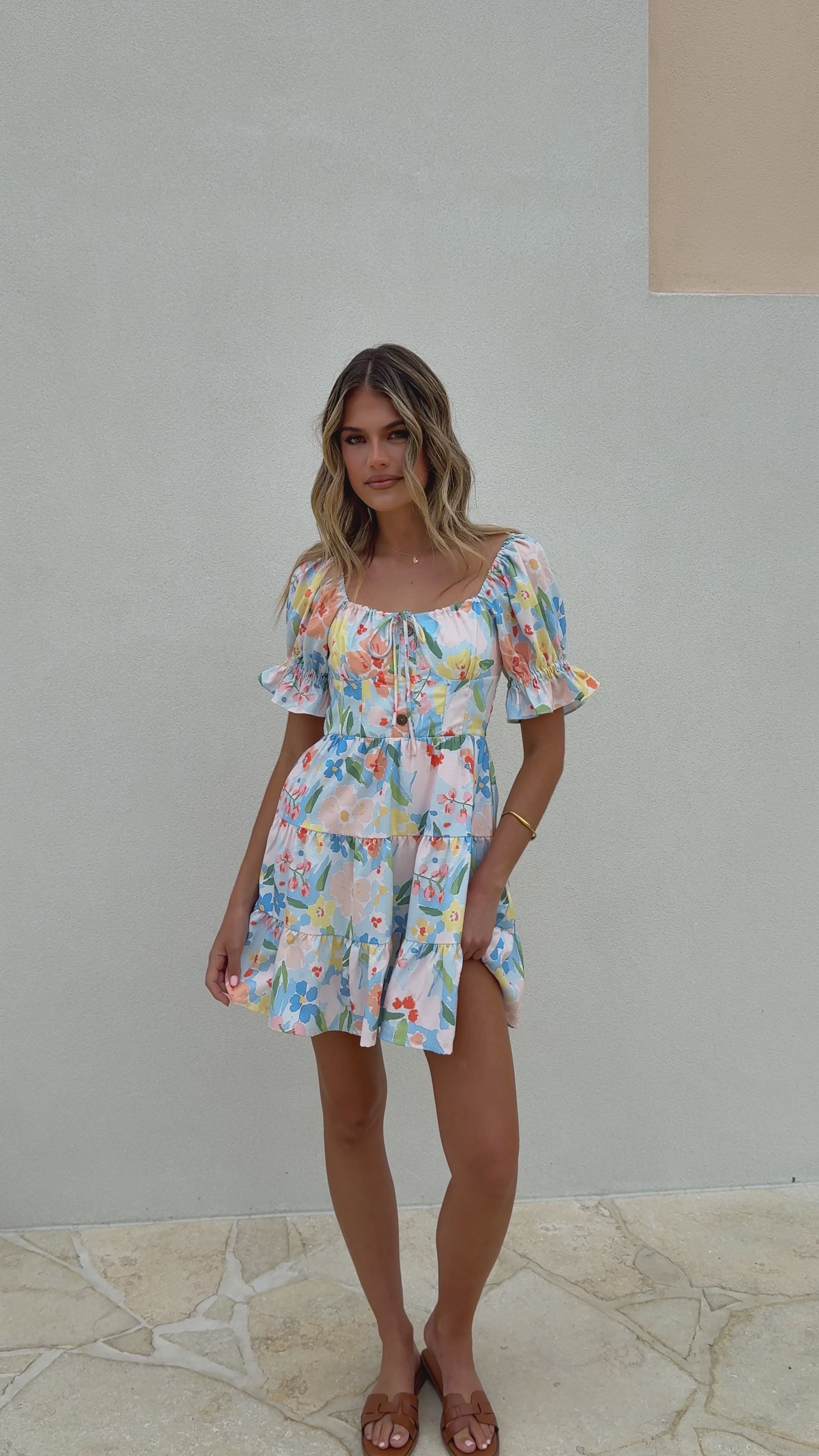 Eve Mini Dress - Blue Summer