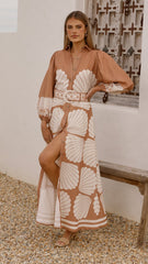 Cheyenne Long Sleeve Maxi Dress - Siena