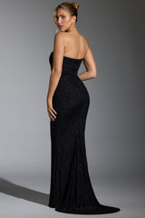 Florentina-Embellished Corset Gown in Black
