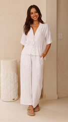 Lexi Linen Pants - White