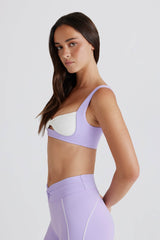 Soft Active Twist-Front Sports Bra in Lilac