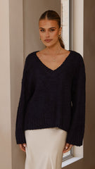 Silas Knit Top - Navy