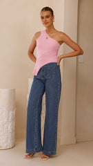 Alyssia One Shoulder Top - Pink