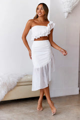 SUR BELLE Key To Wonderland Midi Skirt White
