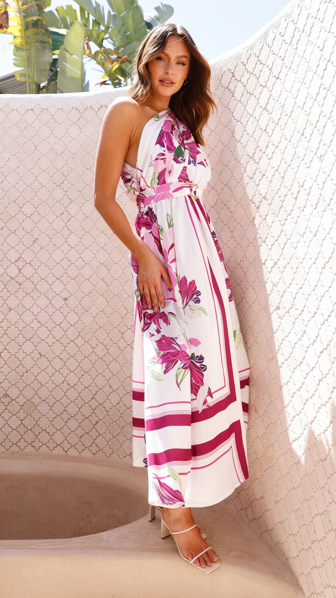 Hadas Maxi Dress - Pink / White Floral