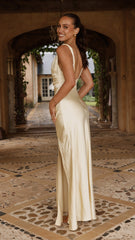 Iris Asymmetrical Maxi Dress - Yellow