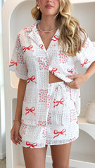 Abilene Wrap Mini Skirt - Sweet Bow Pink