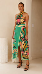 Portugal Twist Halter Top - Apple